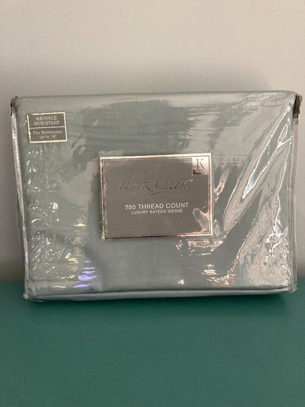 New Ultra Lux King Size Flat Sheet-One Piece Only- NIP Light Teal
